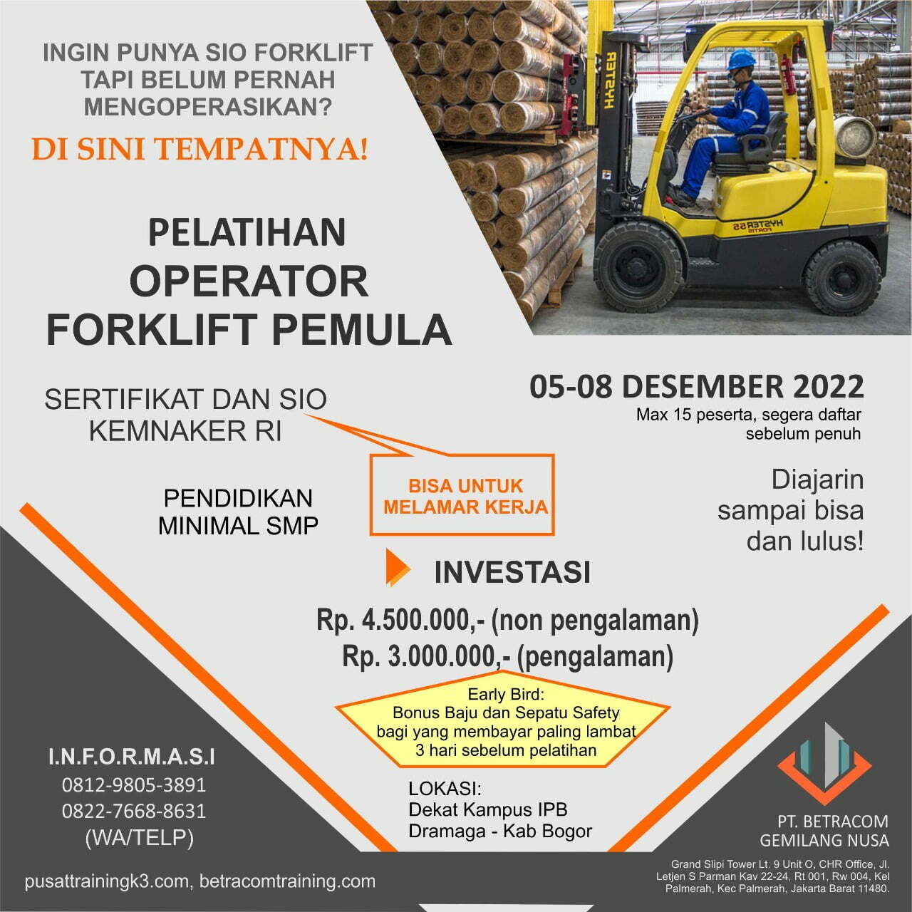 Operator Forklift - Betracom Training