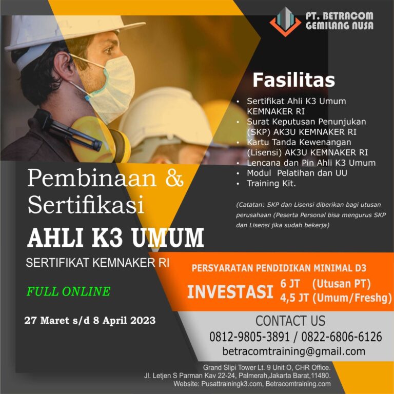 Jadwal AK3 Umum Terdekat
