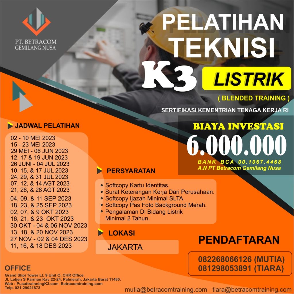 Teknisi K3 Listrik Betracom Training Teknisi K3 Listrik Betracom Training