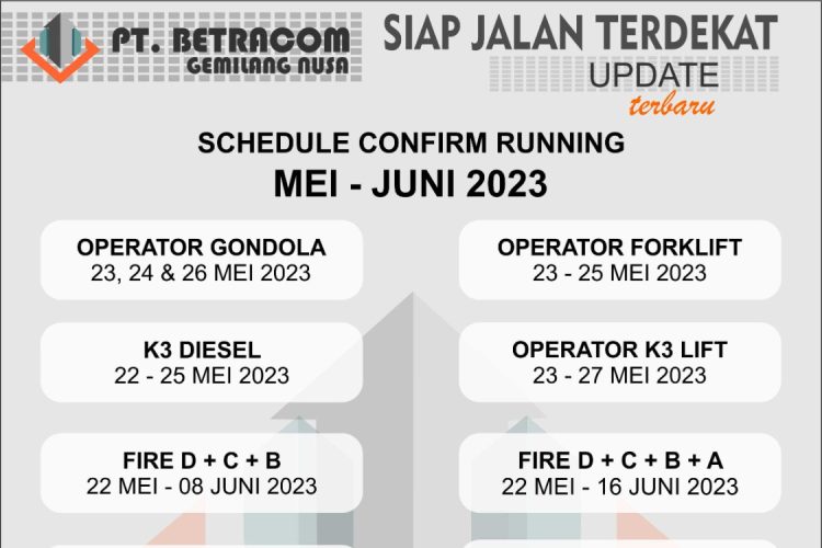 jadwal confirm running mei juni 2023