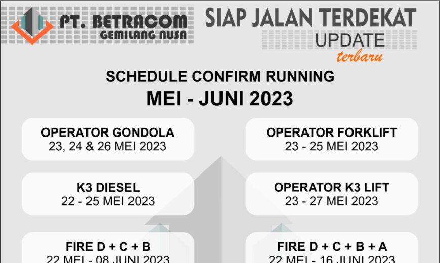 jadwal confirm running mei juni 2023