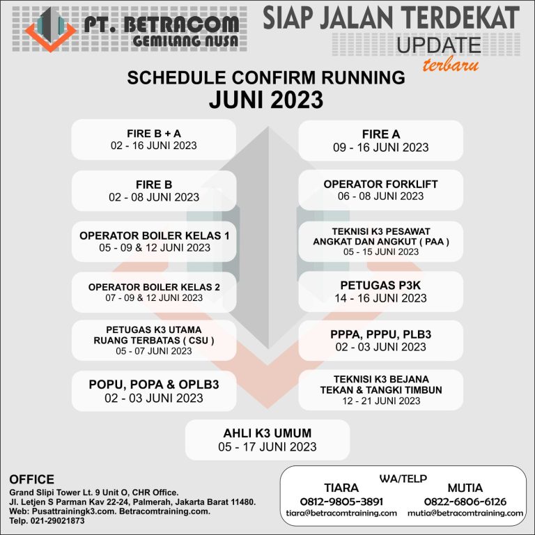 jadwal running juni 2023