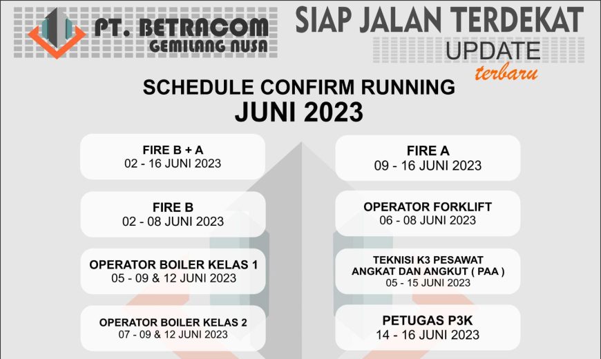 jadwal running juni 2023