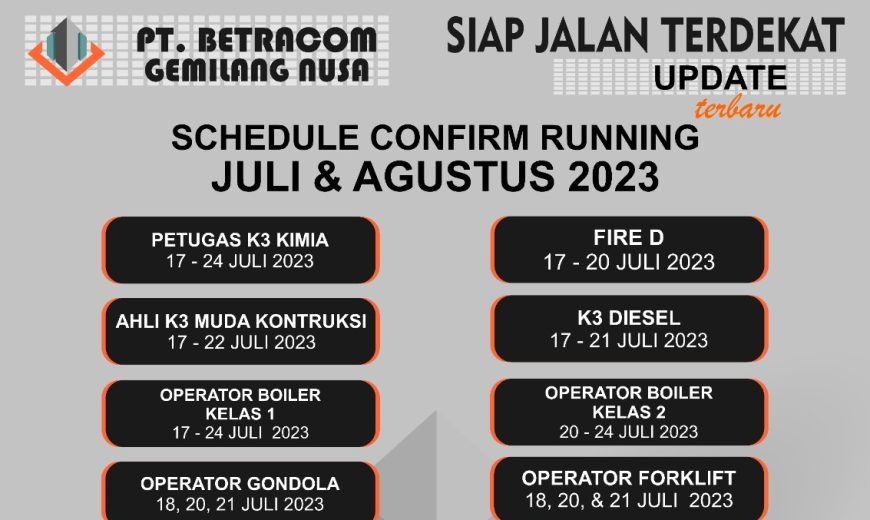 jadwal running juli agustus 2023