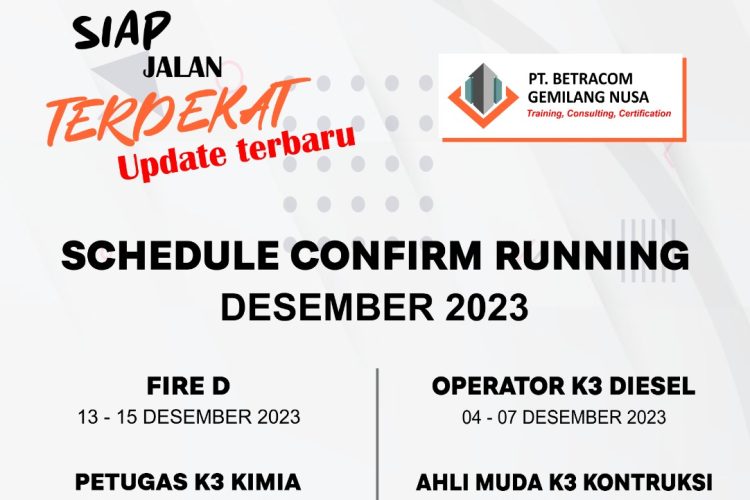 jadwal running desember 2023