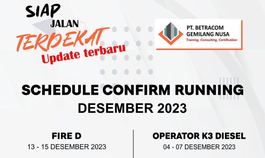 jadwal running desember 2023