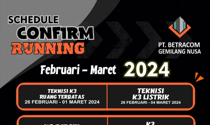 jadwal running feb mar 2024