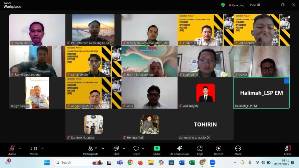 POP Pertambangan Tgl 0406 Februari 2025, Online Training