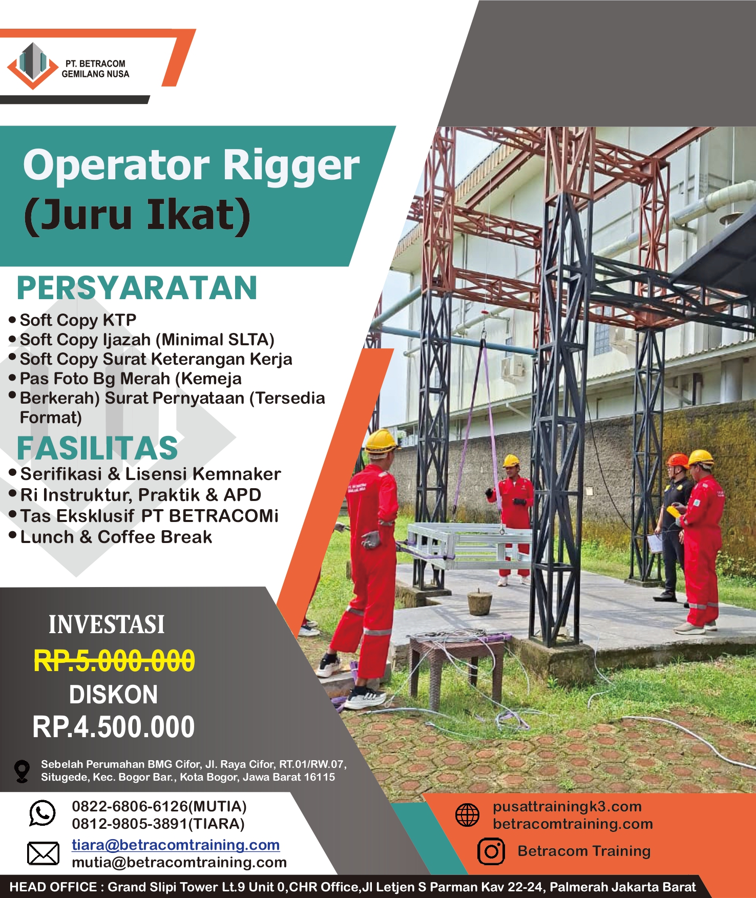 Pelatihan Rigger Sertifikasi Kemnaker RI